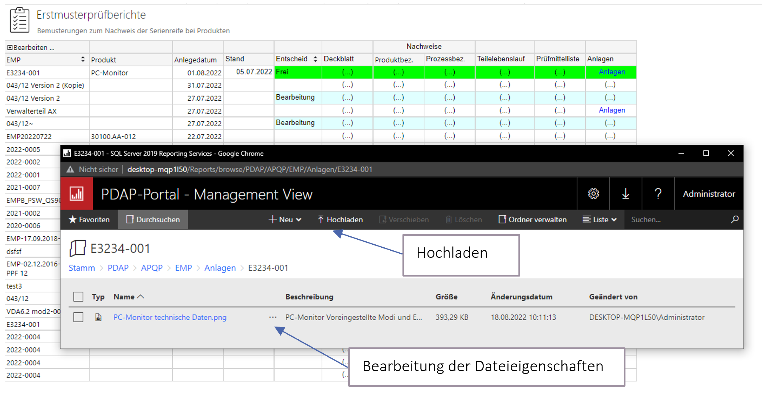 EMPB Anlagen hochladen