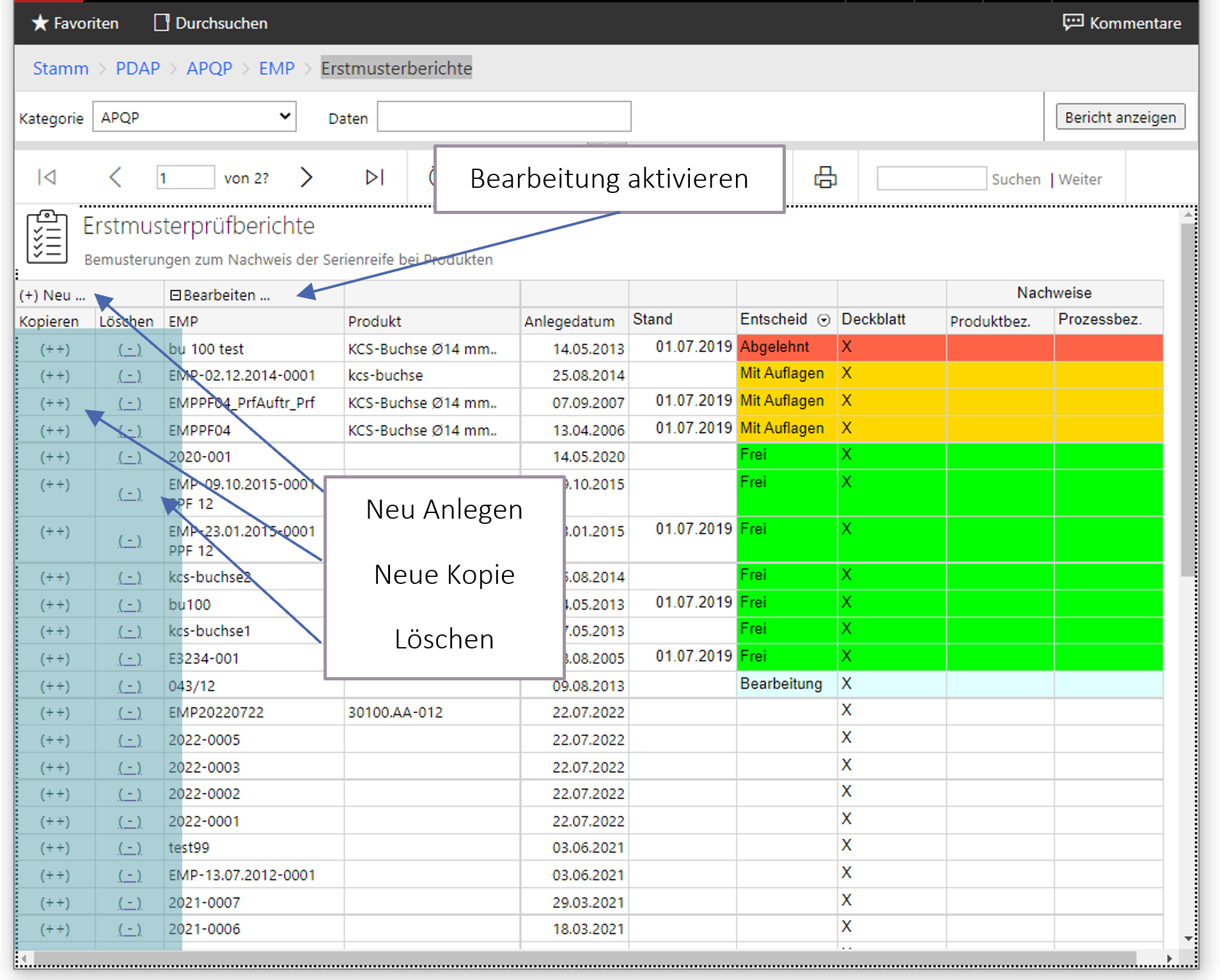 EMPB Bearbeitung