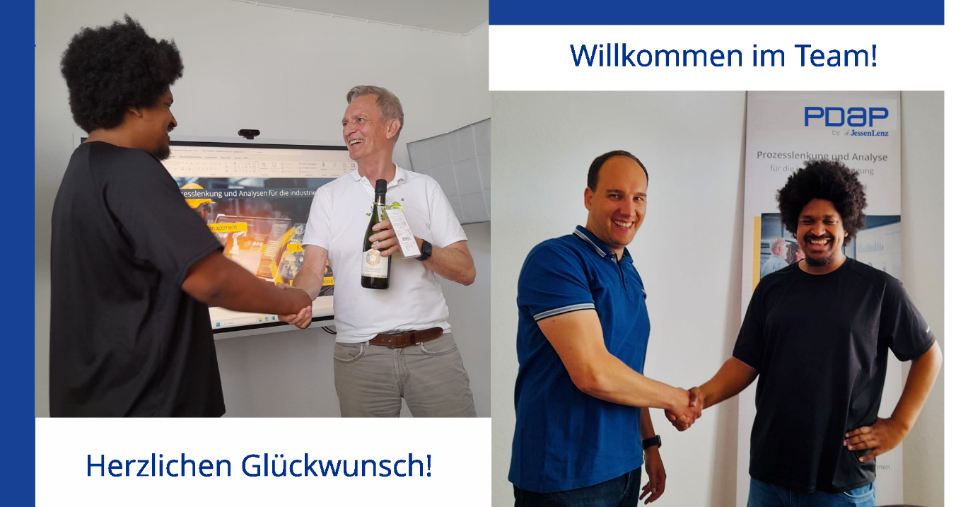 Mohamed Secka beim Team-Meeting mit Holger Leu (links) und Armin Atefi (rechts)