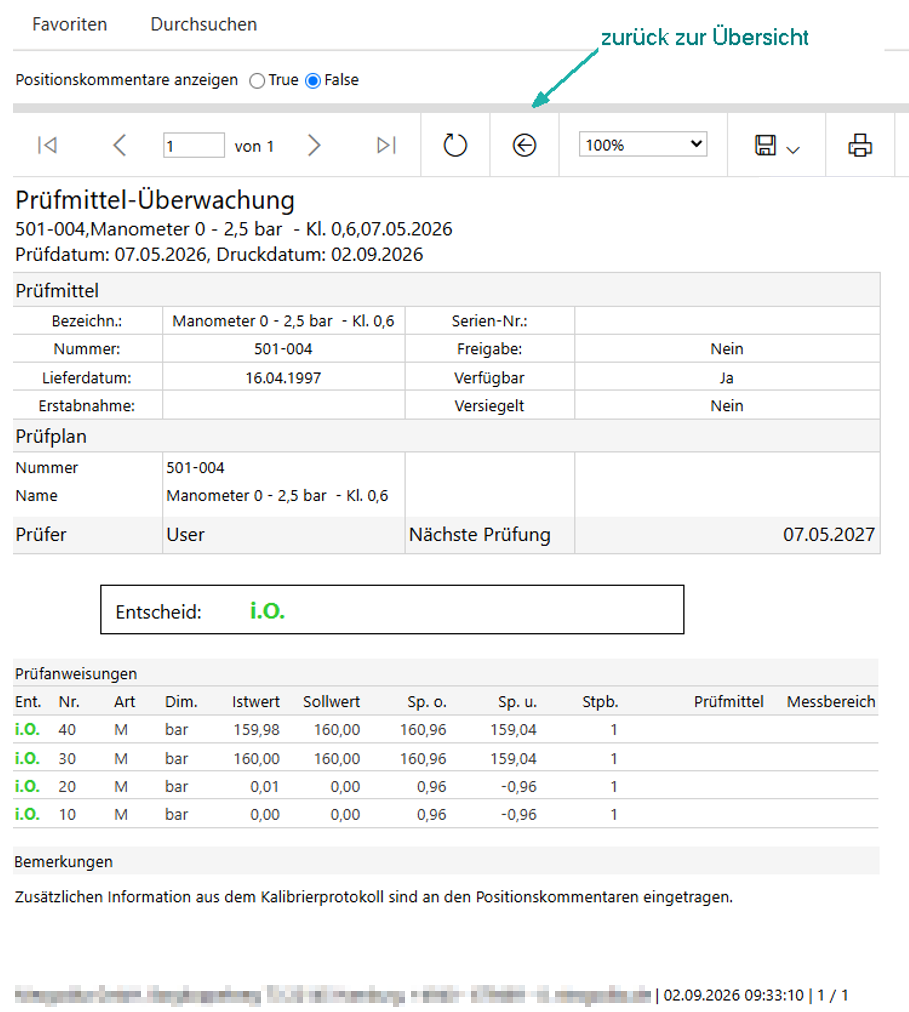 Berichtsprotokoll zum Überwachungsauftrag
